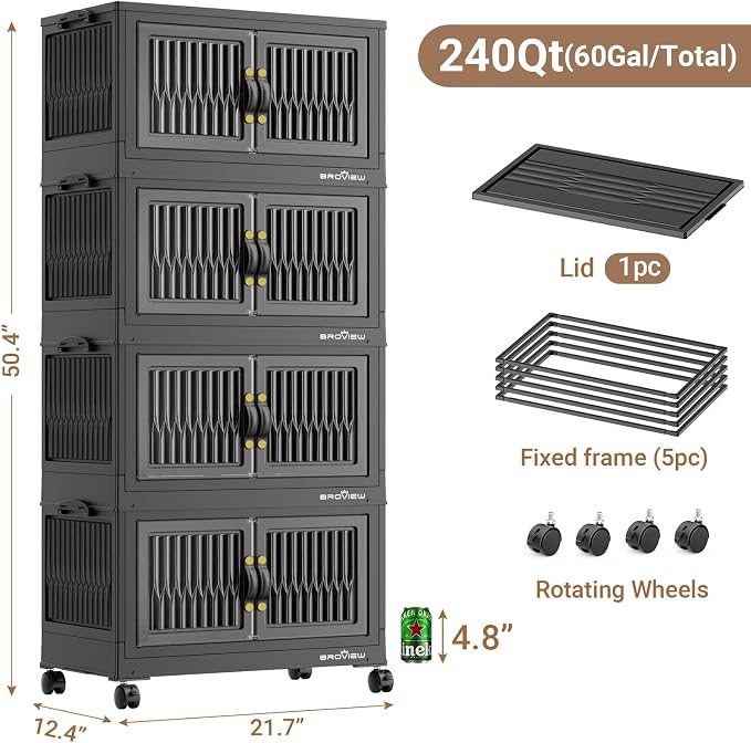 BROVIEW 240Qt Stackable Storage Bins - Image 2