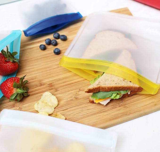 zip 5-pack Reusable Sandwich Lunch Food Storage Bags | BPA-Free, Food Grade - Image 2