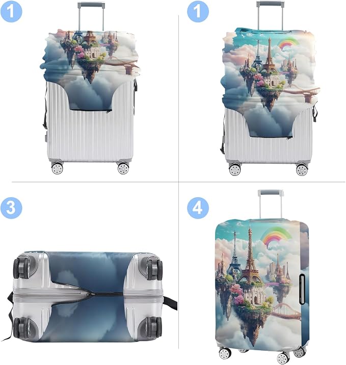 Iron tower Luggage Cover Washable Suitcase Protector Anti-Scratch, Stretchable - Image 4