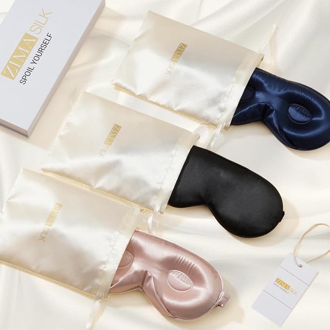 ZIMASILK Adjustable 22 Momme 100% Mulberry Silk Sleep Mask, Upgraded 3D - Image 7