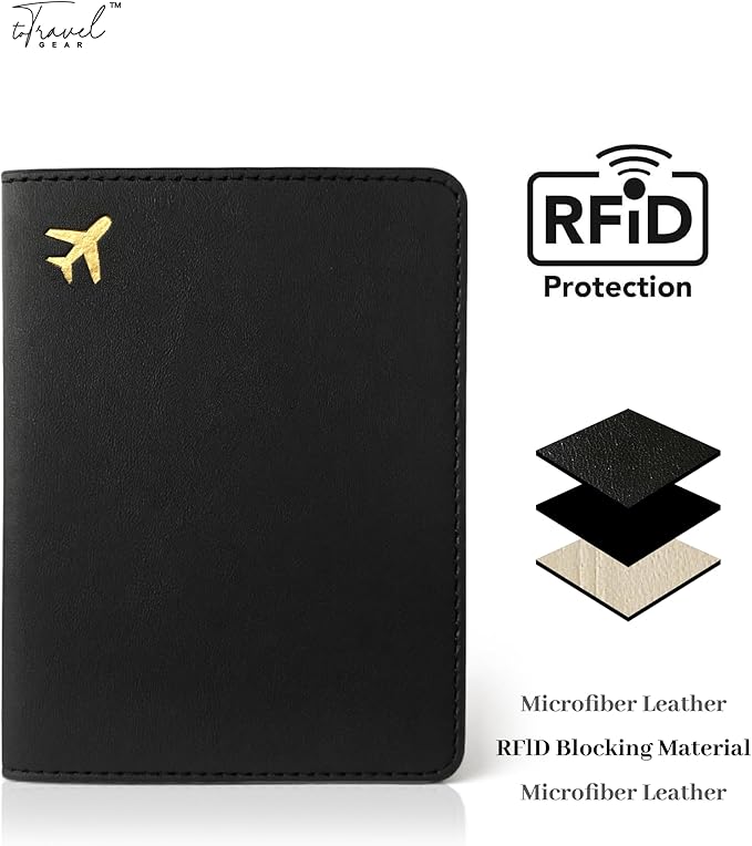 Passport Holder for Travel Essentials, RFID Blocking Passport Cover Case for - Image 3