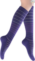Cotton Compression Socks for Women & Men. 15-20 mmHg Support Knee-High Amethyst by SocksLaneCompression
