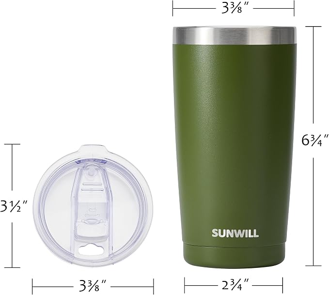 SUNWILL Travel Coffee Tumbler 20 oz, Insulated Mug - Image 3
