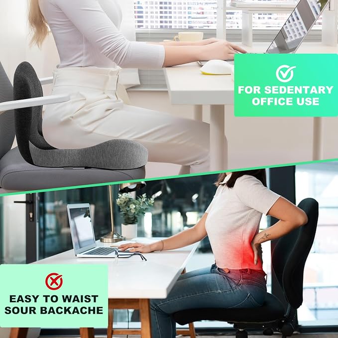 Buttocks Cushion for Office Chair Memory Foam Seat Pad for Butt Support - Image 3