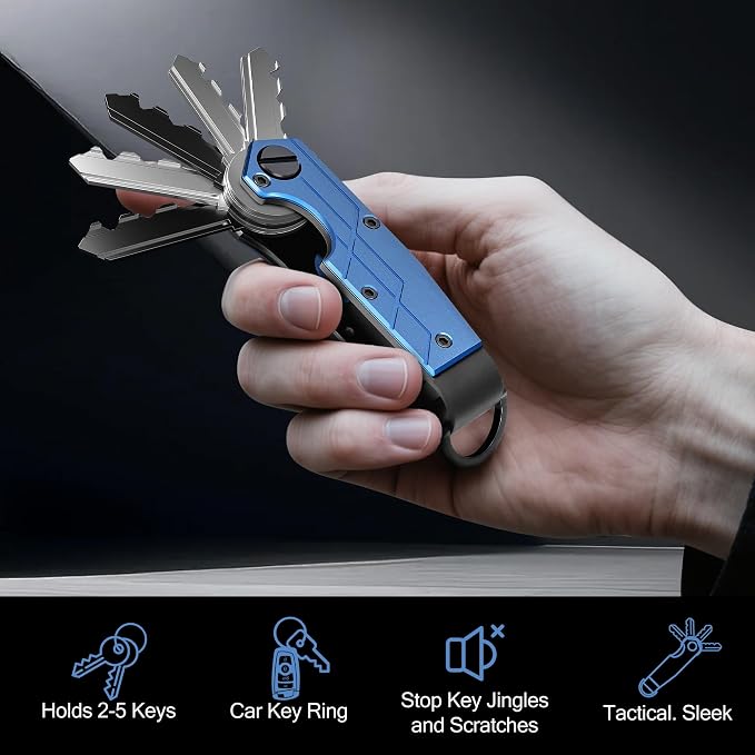 Key Organizer for Men Compact Key Holder Minimalist Key Case Metal Key Chain - Image 3