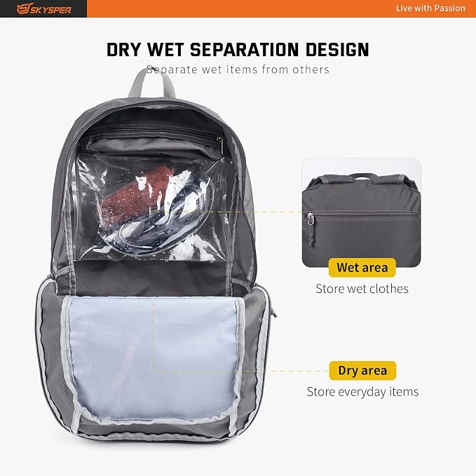 SKYSPER Lightweight Packable Backpack - 30L Hiking Daypack - Image 7