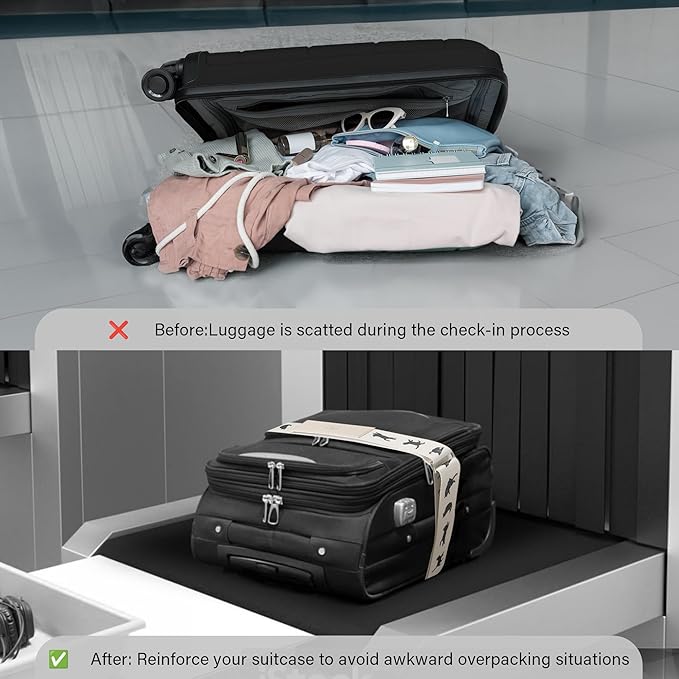 Luggage Straps for Suitcases, Adjustable Luggage Elastic Belt, Travel - Image 5