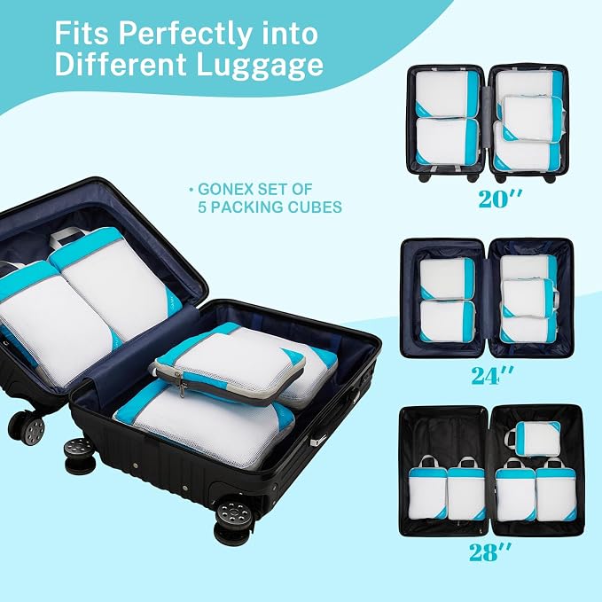 Compression Packing Cubes, Gonex Extensible Storage Mesh Bags Organizers - Image 5