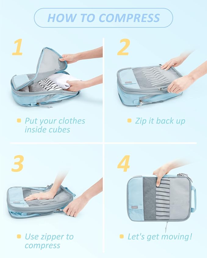 BAGSMART 6 Set Compression Packing Cubes - Image 5
