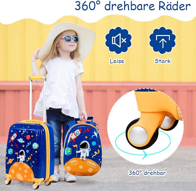 HONEY JOY Kids Luggage, Lightweight Toddler Suitcase, Durable ABS Hardshell - Image 8