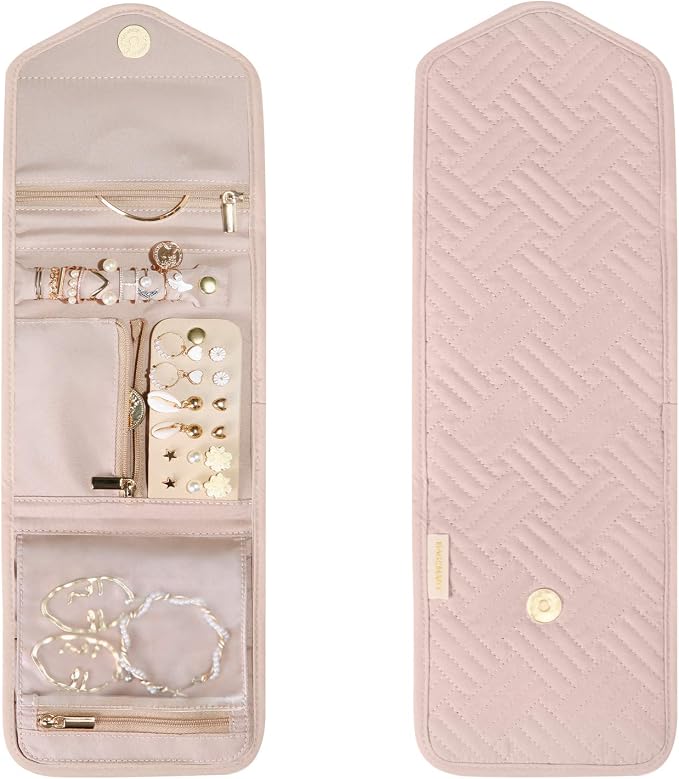 BAGSMART Travel Jewelry Organizer Case Foldable Jewelry Roll - Image 9