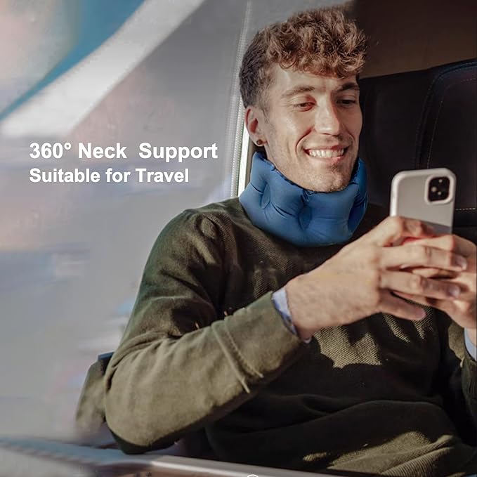 Inflatable Neck Pillow for Traveling on Plane, Inflatable Travel Pillows for - Image 3