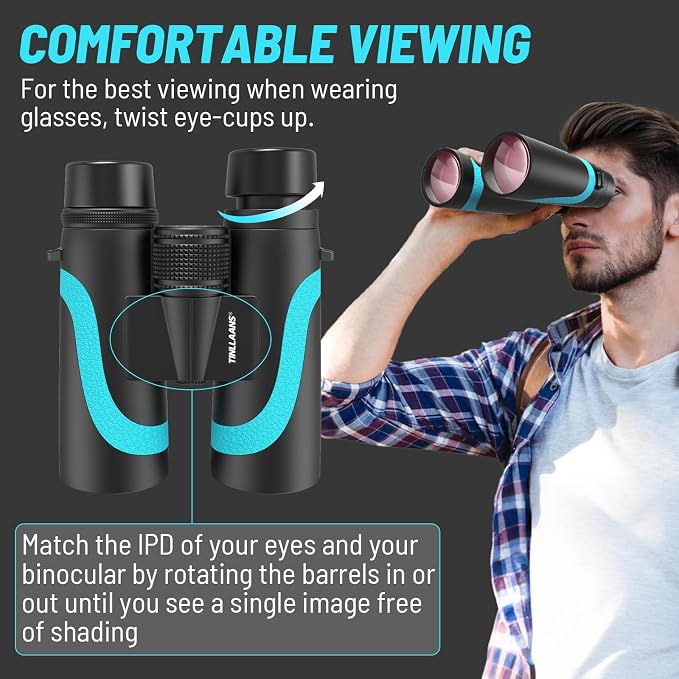 15x55 HD Binoculars for Adults – High Powered Large View, BAK4 Prism, - Image 6