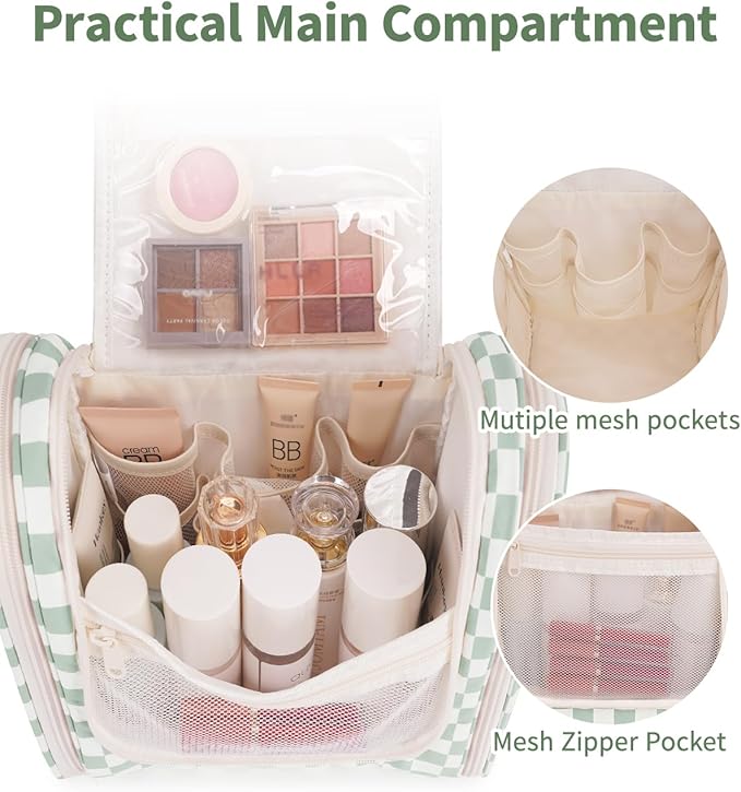 Narwey Checked Hanging Travel Toiletry Bag - Image 3