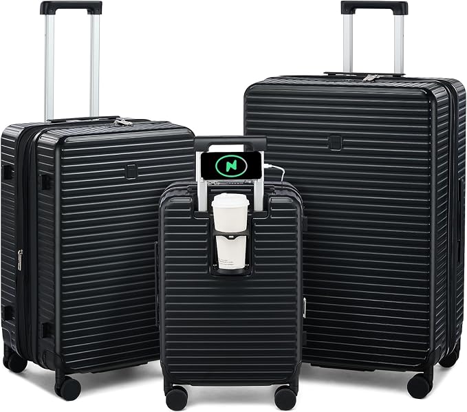 Hard Shell Suitcases Expandable Travel Luggage Sets 3 Piece, Carry on and Check by HanTrip