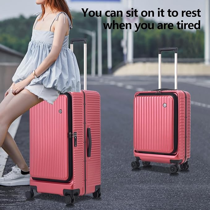 2 pieces 20/29 Aluminum Frame Carry On and Checked Luggage Set - Image 2