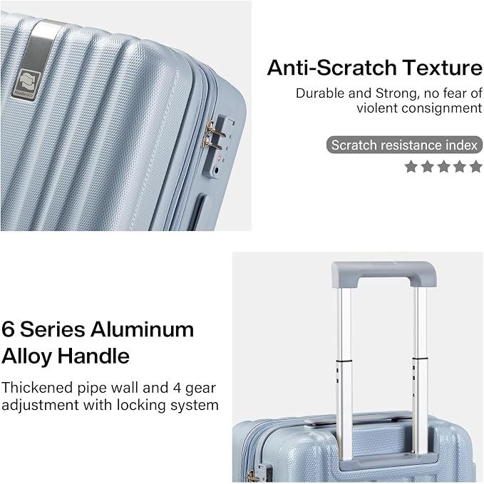 Hanke Expandable Hard Shell Luggage Sets 2 piece Carry On Luggage - Image 8