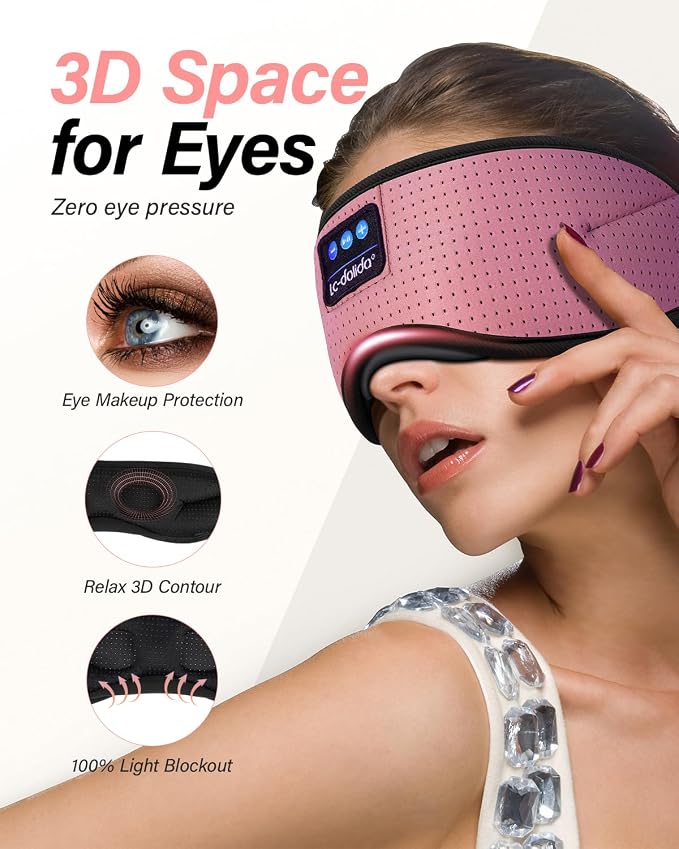 LC-dolida Sleep Headphones, Sleep Mask - Image 2