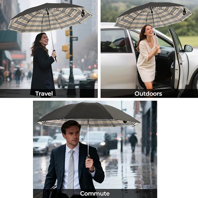 LLanxiry Compact Travel Umbrella, Mini Windproof Umbrellas - Image 8