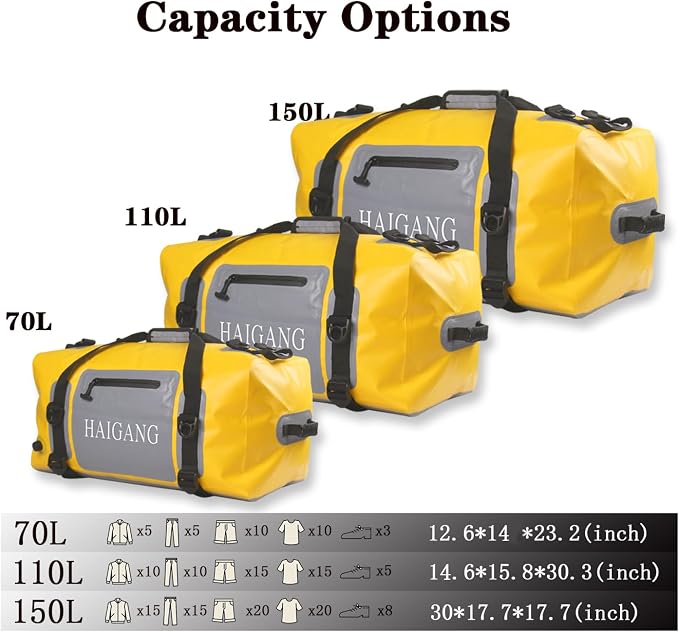 110L Waterproof Duffel Bag Heavy Duty Dry Bag Outdoors Large Storage Sack - Image 4