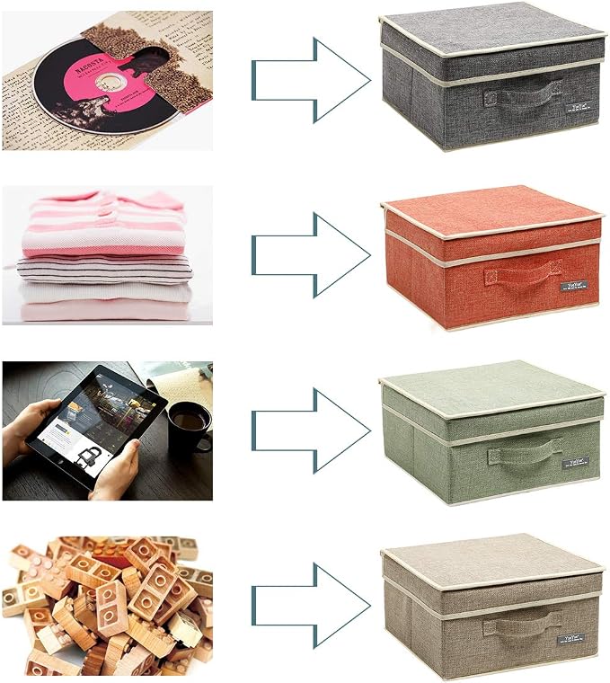 YueYue Small 4 Pack Fabric Stroage Box - Image 6