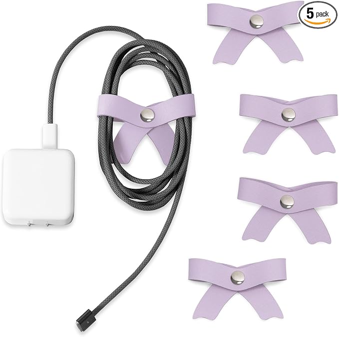 SenseAGE 5 Pack Cord Organizer, Bow Cord Keeper, Cable Organizer USB Holder by SenseAGE