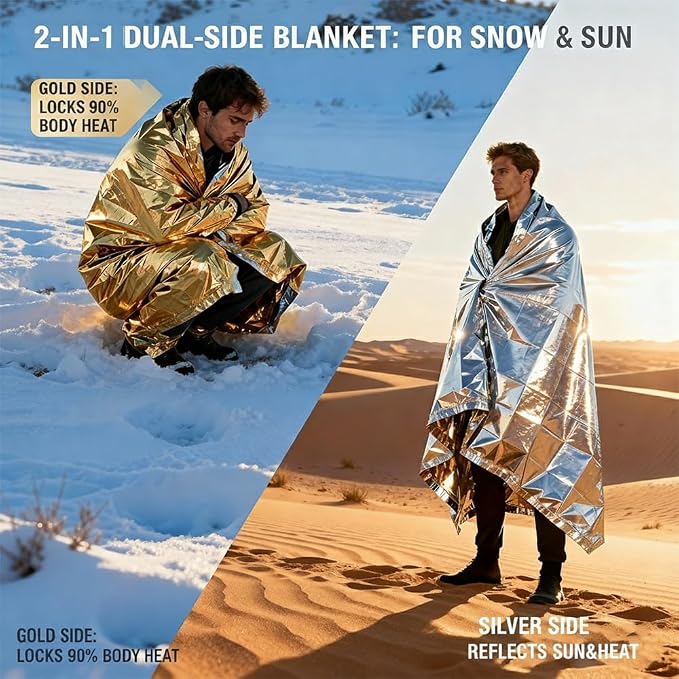 Professional 3-in-1 Survival Kit: Emergency Blanket, 120dB Whistle & - Image 3