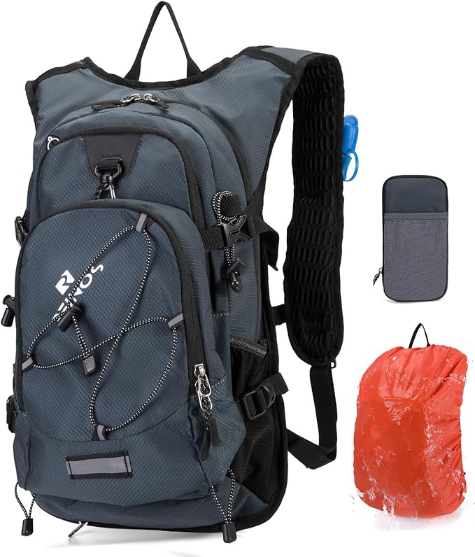 Hydration Backpack Pack with 2L Water Bladder 18L Hiking Backpack Women Men by REINOS+OUTDOOR