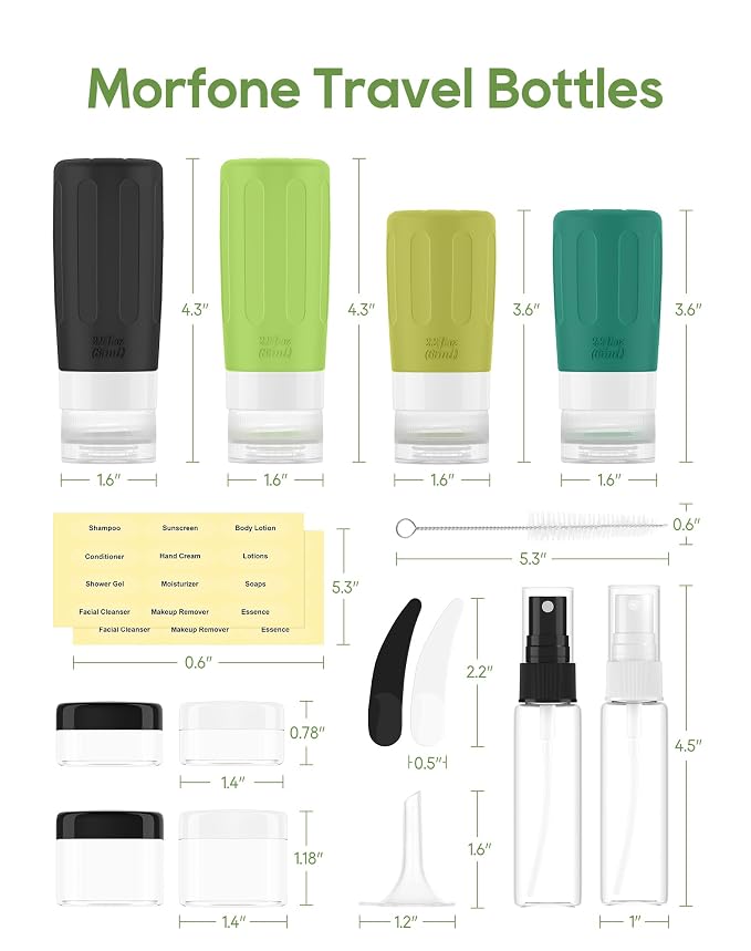 Morfone 16 Pack Silicone Travel Bottles Set - Image 7