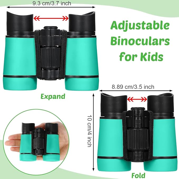 Hiboom 8 Set Kids Binoculars Bulk Shockproof Folding Children Mini Compact - Image 2