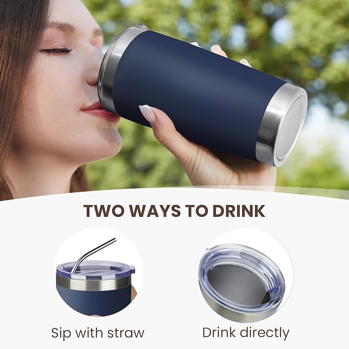 MEWAY 20oz Tumbler Cup Double Wall Vacuum Insulated Travel Mug Bulk, Stainless - Image 3