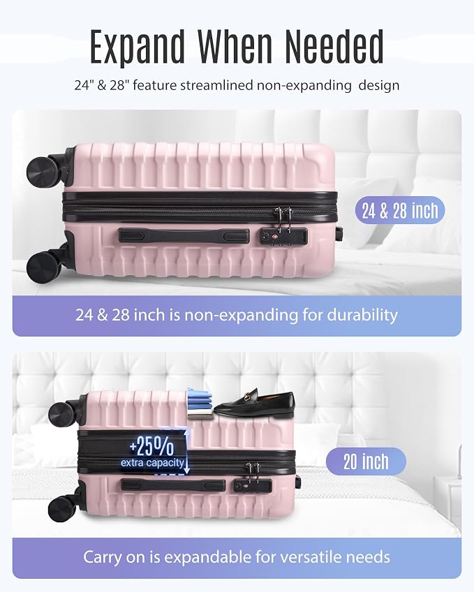 LIGHT FLIGHT Luggage Sets, 3 Piece Durable Suitcase Set - Image 6