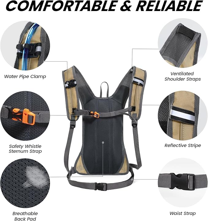 Nepest Hydration Pack Backpack for Women & Men, Lightweight Water Backpack - Image 3