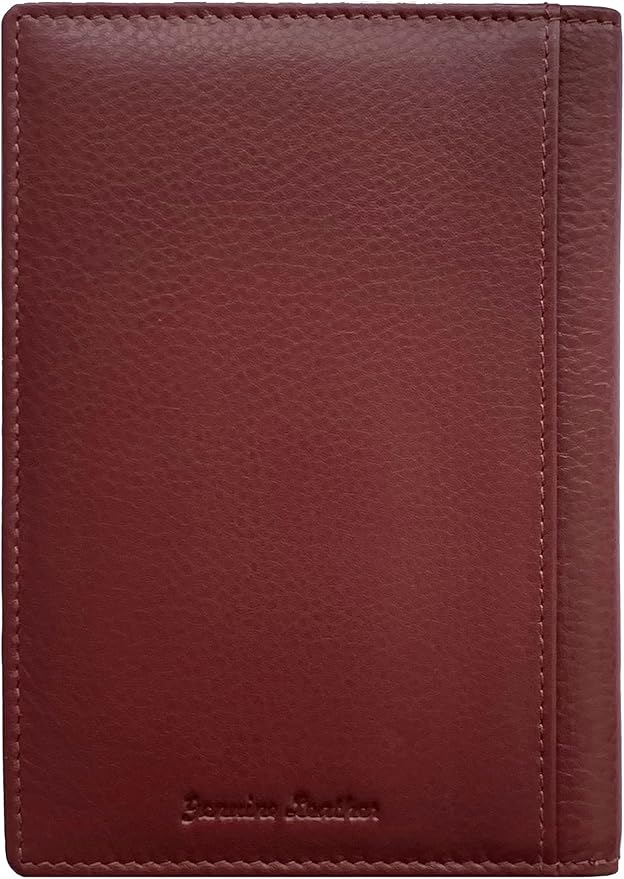 Personalized Monogrammed Merlot Leather RFID Passport Wallet - Image 6