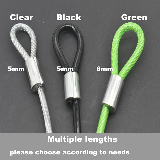 4 pcs 20 inch 5mm Thickness Vinyl Cover Coated Galvanized Steel Wire Cable - Image 3