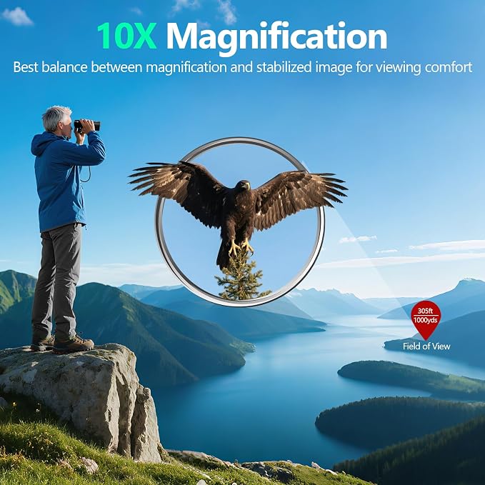 10x42 High Powered Binoculars for Adults, Kttrey Compact Waterproof Binoculars - Image 2