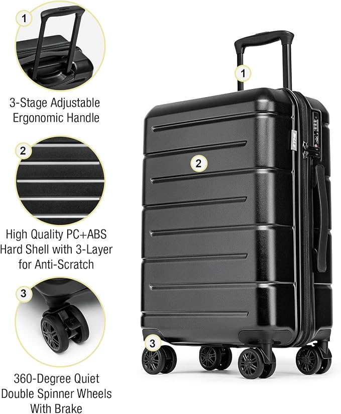 KYME Luggage Sets 2 Piece Hardshell 22"/26" Suitcase - Image 4