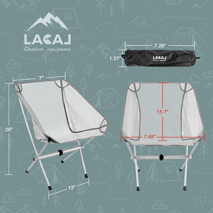 Ultra-Light Folding Camping Chair, All-Aluminum Frame, Surper Breathable Fabric - Image 2