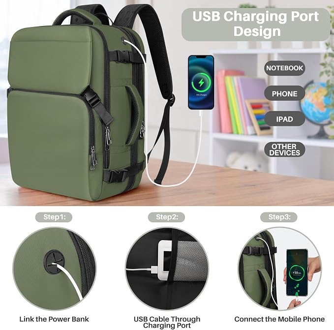 Travel Backpack Carry On Flight Approved, Lightweight Large Travel Backpack - Image 5