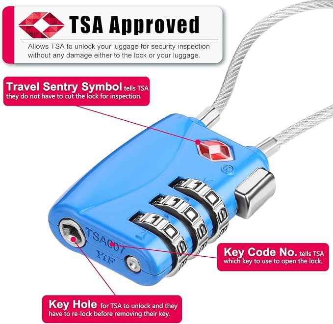 ZHEGE TSA Wire Lock for Travel, Pistol Case - Image 2