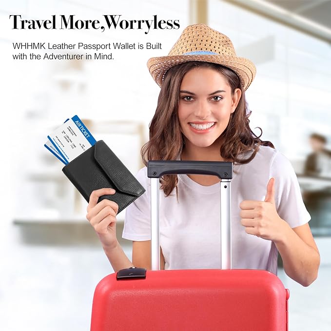 Leather Passport Holder for Travel, Passport Book Holder，Rfid Blocking Travel - Image 7