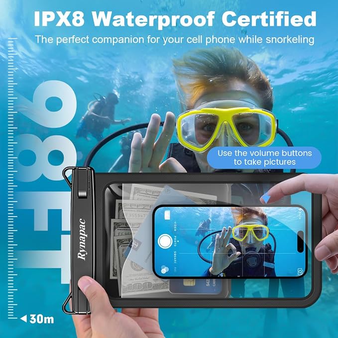 2 Pack Waterproof Phone Pouch - 10in Waterproof Phone Case - Image 2