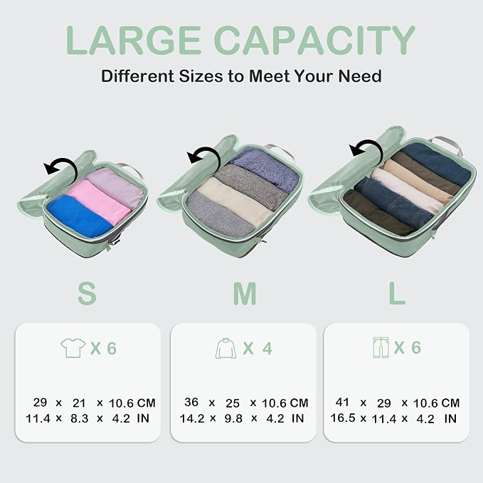Cipway Compression Packing Cubes, Ultralight Luggage Organizer Bags, Travel - Image 6