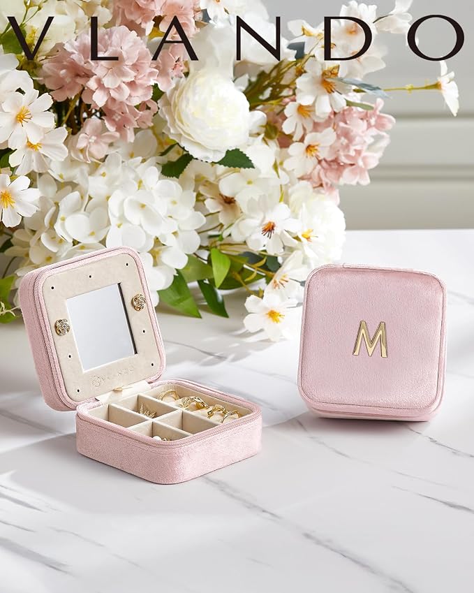 Vlando Teacher Must Haves, Personalized Initial Jewelry Case, Back to School - Image 2