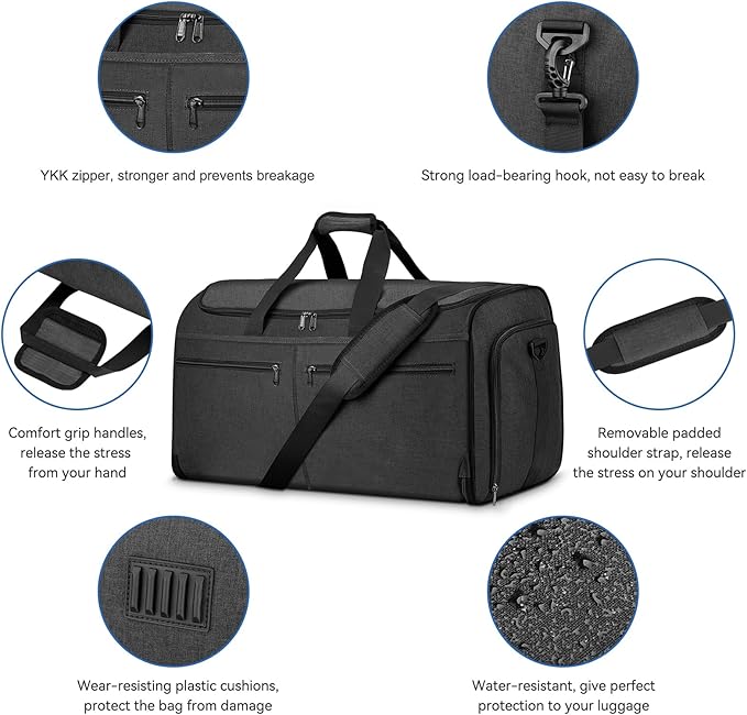 Garment Duffle Bags for Travel, Bukere Convertible Carry on Garment Duffel Bag - Image 6