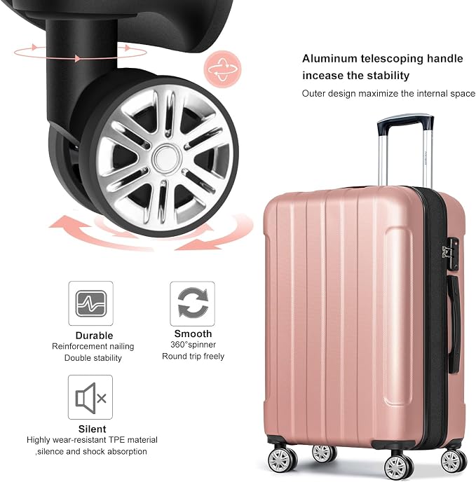 FOCHIER F Luggage Sets, Expandable 3 piece Hard Shell Luggage Set - Image 6
