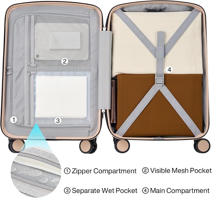 Hanke 20 Inch Hard Shell Suitcases - Image 6