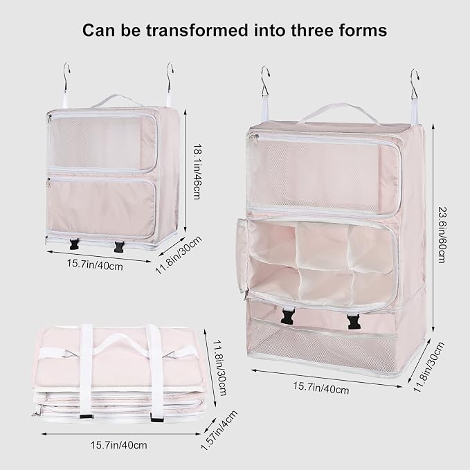 TABITORA Travel Portable Hanging Shelves Closet Organizer Packing Luggage - Image 5
