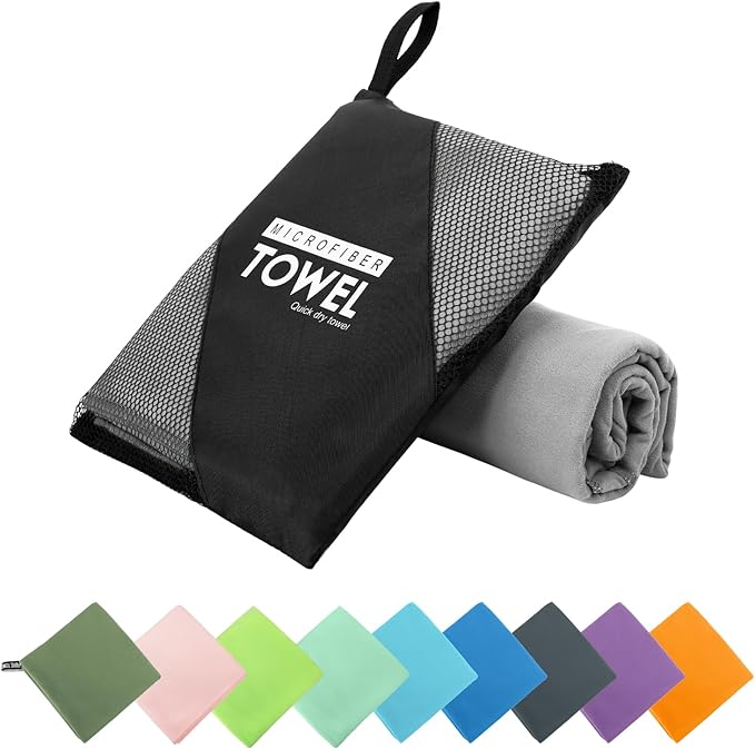 Microfiber Travel Towel, Soft Lightweight Quick Dry Towel, Super Absorbent by ZIUDBOC