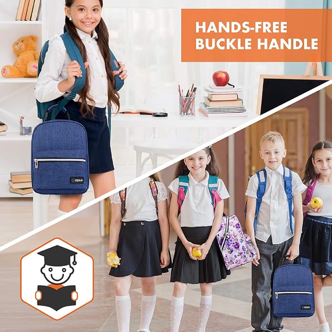 opux Lunch Box for Girls Boys Kids, Insulated Leakproof Lunch Bag, Reusable - Image 8